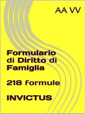 cover image of Formulario di diritto di famiglia